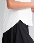 SANTINY Women's Sleeveless Workout Tops Breathable Lightweight Active Tennis Yoga Shirts Athletic Running Tank Tops for Women (White_L)