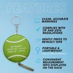 Scoring Right Tennis Net Height Mini Measuring Tape and Keyring, Portable 59 Inch Flexible Measuring Tape for Measuring Tennis Net Height, Green
