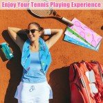 4 Soft Tennis Towels - 15 x 17 Inch, Absorbent, Fast Drying, Funny Prints with Carabiner Clip - Tennis Gift for Women, Men, Team Sports Accessories