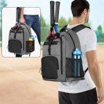 DSLEAF Tennis Bag for Men/Women to Hold 2 Rackets, Tennis Backpack with Seperate Shoe Space for Tennis Sport