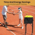 Coolcapis Tennis Ball Hopper Pickleball Removable Waterproof Basket with Carry Bag, Wheel Locks for Tennis Coaches Players Schools Clubs, Tennis Court Equipment/Accessory (165 Balls Capacity)