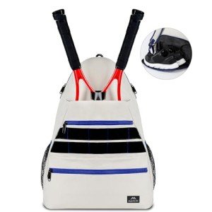 MATEIN Tennis Racket Bag, Large Water Resistant Tennis Backpack for Women & Men with Ventilated Shoe Compartment Hold Racket, Pickleball Paddles, Badminton Rackets, Balls Accessories