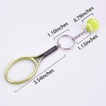 Ancefine 12 Pieces Mini Tennis Racket Keychains Key Ring Alloy Tennis Ball Split Ring Keychains Tennis Trinkets Accessory for Tennis Sport Lover Gift,6 Color