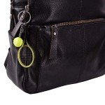 Ancefine 12 Pieces Mini Tennis Racket Keychains Key Ring Alloy Tennis Ball Split Ring Keychains Tennis Trinkets Accessory for Tennis Sport Lover Gift,6 Color