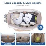 KAVIGOR Tennis Tote Bag with Shoe Compartment - Extra-Large Quilted Pickleball Bag Holds 2-4 Rackets, Water-Resistant & Lightweight for Men & Women