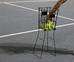 Tennis Ball Hopper with Wheels for Tennis Coaches Players Schools Clubs, Tennis Court Equipment/Accessory (75 Balls Capacity)