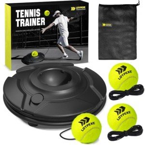 Tennis Trainer Set Tennis Practice Rebounder with String Solo Tennis Trainer Practice Equipment 3 Replacement Rebound Balls Portable Tennis Practice Equipment for Adults Kids
