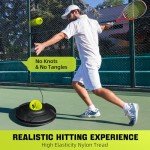 Tennis Trainer Set Tennis Practice Rebounder with String Solo Tennis Trainer Practice Equipment 3 Replacement Rebound Balls Portable Tennis Practice Equipment for Adults Kids