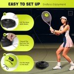 Tennis Trainer Set Tennis Practice Rebounder with String Solo Tennis Trainer Practice Equipment 3 Replacement Rebound Balls Portable Tennis Practice Equipment for Adults Kids