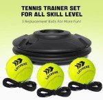 Tennis Trainer Set Tennis Practice Rebounder with String Solo Tennis Trainer Practice Equipment 3 Replacement Rebound Balls Portable Tennis Practice Equipment for Adults Kids