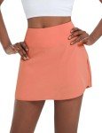 baleaf Women's Pleated Tennis Skirts High Waisted Lightweight Athletic Golf Skorts Skirts with Shorts Pockets Scorched Red Coral Medium