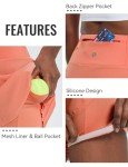 baleaf Women's Pleated Tennis Skirts High Waisted Lightweight Athletic Golf Skorts Skirts with Shorts Pockets Scorched Red Coral Medium