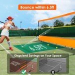 ORIENGEAR Tennis Rebound Practice Wall - 12ft x 6ft Rebounder Net for Tennis & Racquet Sports Ball & Pickleball, Training Tennis Backboard Net for Court Backyard and Indoor & Outdoor Training