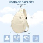 KAVIGOR Tennis Bag, Tennis Backpack Holds 2 Rackets, Quilted Crossbody Sling Bag, Waterproof Pickleball Bags with Safety Pocket for Women and Men
