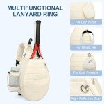 KAVIGOR Tennis Bag, Tennis Backpack Holds 2 Rackets, Quilted Crossbody Sling Bag, Waterproof Pickleball Bags with Safety Pocket for Women and Men