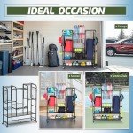 PLKOW Tennis Bag Organizer Tennis Racket Storage Rack, Extra Large Tennis Equipment Holder for Bags, Balls, Racquet & Accessories, Heavy-Duty Gear Organizer for Garage, Club, or School