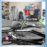 PLKOW Tennis Bag Organizer Tennis Racket Storage Rack, Extra Large Tennis Equipment Holder for Bags, Balls, Racquet & Accessories, Heavy-Duty Gear Organizer for Garage, Club, or School