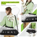 UNIHIMAL Tennis Bag for Men Women Holds 3 Rackets， Large Capacity Racquet Bags with Protective Pad, Removeable Shoulder Strap