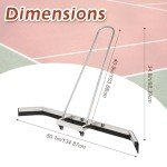 AIWFL Sport Tennis Court Squeegee Professional Squeegees Floor Water Remover Squeegee Broom(Stainless Steel, Silver)