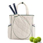 CCGTIOR 2-in-1 Tennis Tote Bag & Tennis Racket Backpack – Extra-Large Quilted Pickleball Racquet Bags, Water-Resistant & Lightweight for Men & Women (White)