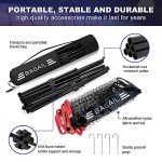 BAGAIL Badminton Net, Foldable Sports Net 10 FT/ 14 FT/ 17 FT Wide, Height Adjustable Net Set with Carry Bag for Tennis, Pickleball or Pool Volleyball - 10ft, Red