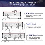 BAGAIL Badminton Net, Foldable Sports Net 10 FT/ 14 FT/ 17 FT Wide, Height Adjustable Net Set with Carry Bag for Tennis, Pickleball or Pool Volleyball - 10ft, Red