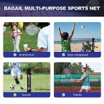 BAGAIL Badminton Net, Foldable Sports Net 10 FT/ 14 FT/ 17 FT Wide, Height Adjustable Net Set with Carry Bag for Tennis, Pickleball or Pool Volleyball - 10ft, Red
