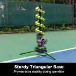 Furlihong 3807BH Tennis Ball Machine with Triangular Base, Adjustable Speeds, Oscillating Left&Right, Up&Down Swing Launch Port, for All Levels Training