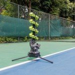 Furlihong 3807BH Tennis Ball Machine with Triangular Base, Adjustable Speeds, Oscillating Left&Right, Up&Down Swing Launch Port, for All Levels Training