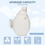 KAVIGOR Tennis Bag Holds 2 Rackets, Quilted Tennis Backpack, Waterproof Crossbody Sling Pickleball Bags for Women, Men and Youth