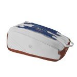 WILSON Roland-Garros Super Tour Tennis Racket Bag - Holds up to 9 Rackets, Clay/White/Navy