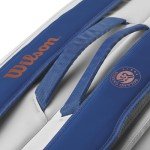 WILSON Roland-Garros Super Tour Tennis Racket Bag - Holds up to 9 Rackets, Clay/White/Navy