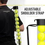 Franklin Sports Tennis + Padel Ball Hopper Tube - (15) Tennis Ball Picker Upper Tube - Hopper + Picker for Quick Pickup + Storage - Practice + Training Equipment - Balls Not Included