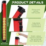 Lenwen 2 Pcs Tennis Ball Pick up Tube with Shoulder Strap Lightweight Collector Holder 15 Tennis Ball Picker Grabber Retriever Tube Carrier(Rose Red)