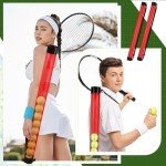 Lenwen 2 Pcs Tennis Ball Pick up Tube with Shoulder Strap Lightweight Collector Holder 15 Tennis Ball Picker Grabber Retriever Tube Carrier(Rose Red)