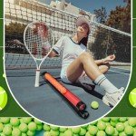 Lenwen 2 Pcs Tennis Ball Pick up Tube with Shoulder Strap Lightweight Collector Holder 15 Tennis Ball Picker Grabber Retriever Tube Carrier(Rose Red)