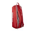 WILSON 2025 Super Tour Red Tennis Racket Bag - Red/White, Holds up to 6 Rackets