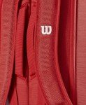 WILSON 2025 Super Tour Red Tennis Racket Bag - Red/White, Holds up to 6 Rackets