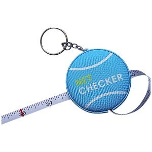 Scoring Right Tennis Net Height Mini Measuring Tape and Keyring, Portable 59 Inch Flexible Measuring Tape for Measuring Tennis Net Height, Blue