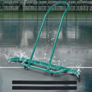 AIWFL Aluminium Alloy Sport Tennis Court Squeegee with Wheels, Tennis Court Rain Shuttle with Additional 2 EVA Foam Blade, Professional Squeegees Floor Water Remover Squeegee Broom, Green
