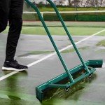 AIWFL Aluminium Alloy Sport Tennis Court Squeegee with Wheels, Tennis Court Rain Shuttle with Additional 2 EVA Foam Blade, Professional Squeegees Floor Water Remover Squeegee Broom, Green