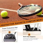 Arcoyard Tennis Bag, Large Tennis Bags For Women, Tennis Backpack with Ventilated Shoe Compartment and Insulated Pocket, Hold 2 Tennis Pickleball Rackets, Tennis Pickleball Balls and More, Beige