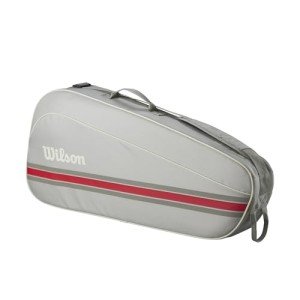 WILSON 2025 Team Tennis Racket Bag - Oats/Red, Holds up to 3 Rackets