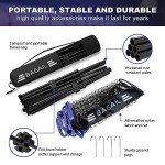 BAGAIL Badminton Net, Foldable Sports Net 10 FT/ 14 FT/ 17 FT Wide, Height Adjustable Net Set with Carry Bag for Tennis, Pickleball or Pool Volleyball - 10ft, Blue
