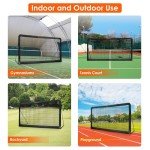 ORIENGEAR Tennis Rebound Practice Wall - 12ft x 6ft Rebounder Net for Tennis & Racquet Sports Ball & Pickleball, Training Tennis Backboard Net for Court Backyard and Indoor & Outdoor Training, Black