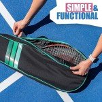 Fitby Tennis Bag- Durable Tennis Bags for Men and Women- Lightweight Tennis Racket Bag- Versatile Bags for Beginners and Professional Tennis Players- Roomy Interior Tennis Bags (Black)