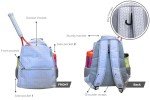 Tennis Backpack for Women Grey – Lightweight Tennis Racket Bag Includes Hook and Stores 2 Rackets, Balls, and Sports Gear – Backpack Only