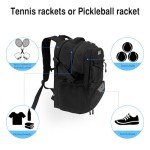 WOLT Tennis Bag - Large Tennis Racket Backpack for Men & Women - Ventilated Shoe Compartment - Holds 2 Rackets