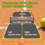 TRINKA Pickleball Court Marking Kit, Temporary Pickleball Court Lines Markers with 2 Tape, Official Size Pickleball Lines Portable Marking Set for Outdoor Indoor Gym Pickleball Tennis (Orange-Yellow)