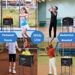 ELKCIP Portable Pickleball & Tennis Ball Hopper with Wheels, Foldable Sports Balls Teaching Cart, Lightweight Softball Caddy, Large Capacity Baseball Basket Carrier for Training